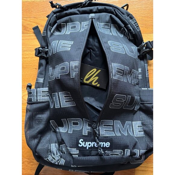 Supreme FW21 Black Canvas All Over Print Backpack - Picture 6 of 6